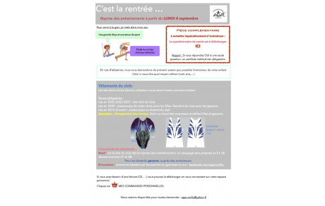 INFOS de Rentrée